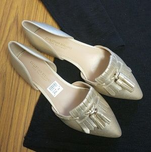 Christian Siriano Gold Flats